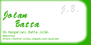jolan batta business card